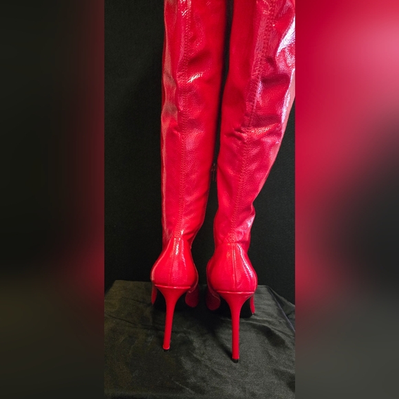 INC International Concepts Red Over-the-Knee Boots - Picture 3 of 6